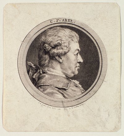 Carl Friedrich Abel (1723-87) gravé par Augustin de Saint-Aubin (1736-1807) 1781 - Charles Nicolas II Cochin